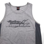 HARLEY DAVIDSON 90年代 USA製 タンクトップ L グレー コットン HONOLULU HAWAII 両面プリント