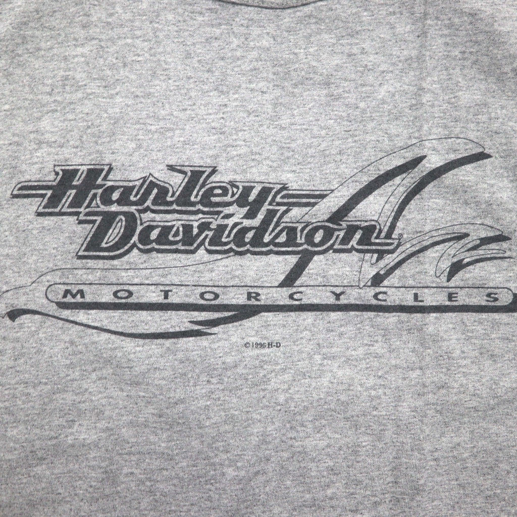 HARLEY DAVIDSON 90年代 USA製 タンクトップ L グレー コットン HONOLULU HAWAII 両面プリント