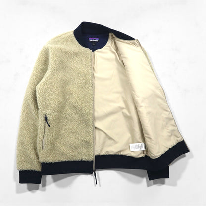 Patagonia レトロX 廃番 ボマージャケット Retro X Bomber Jkt ボア フリースジャケット M ナチュラル × ネイビー 22830