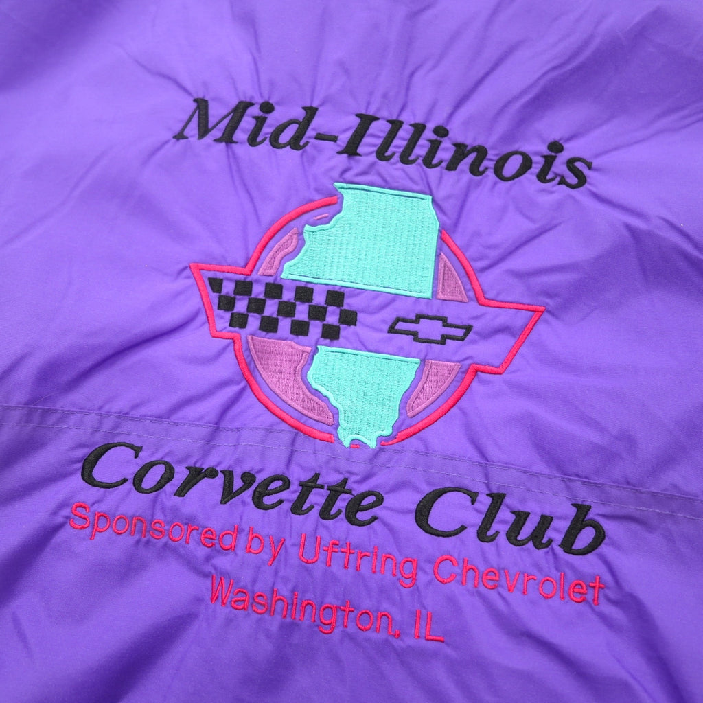 90s Holloway nylon jacket XL purple back embroidery Corvette Club Chevrolet