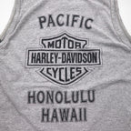 HARLEY DAVIDSON 90年代 USA製 タンクトップ L グレー コットン HONOLULU HAWAII 両面プリント