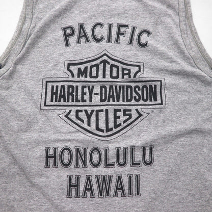 HARLEY DAVIDSON 90年代 USA製 タンクトップ L グレー コットン HONOLULU HAWAII 両面プリント