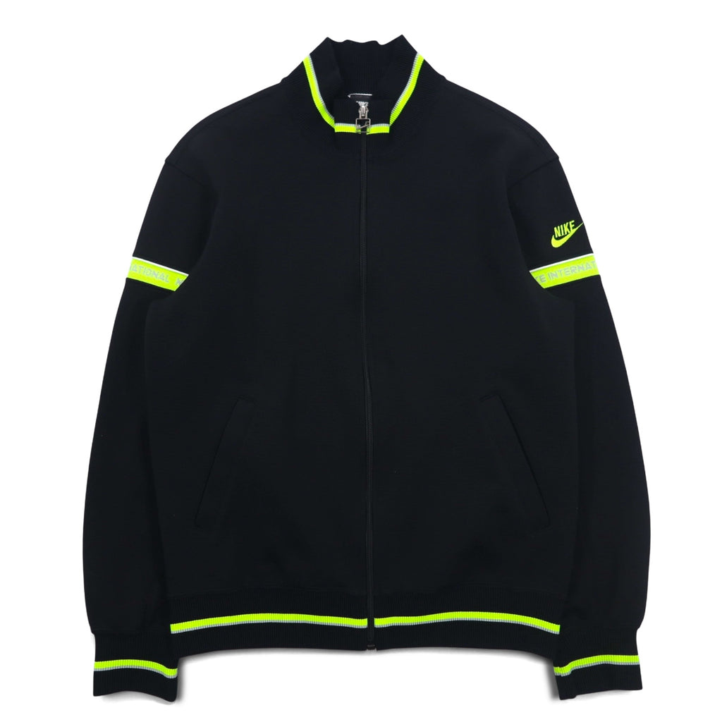 NIKE 80's INTERNATIONAL Track Jacket Jersey M Black Swoosh Made in Japan
