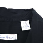 Burma Bibas 開襟 半袖 シルク オープンカラーシャツ XL ブラック ボックスシルエット