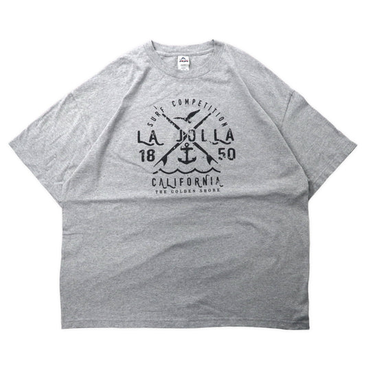 日本然リトテ-古着オンライン-AAA ALSTYLE プリントTシャツ 3XL グレー コットン LA JOLLA CALIFORNIA ビッグサイズ メキシコ製-AAA ALSTYLE Print T-Shirt 3XL Gray Cotton LA JOLLA CALIFORNIA Big Size Mexico Made