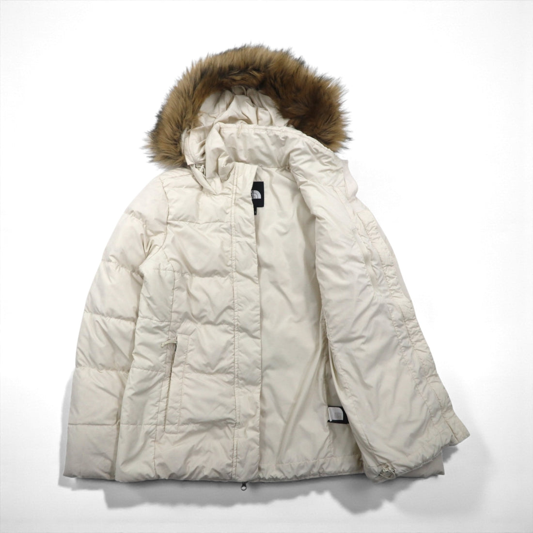 THE NORTH FACE 550 Fill Power Down Jacket, Medium, White, NF0A4R33, with Detachable Fur