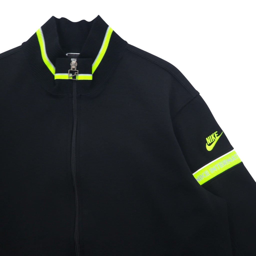 NIKE 80's INTERNATIONAL Track Jacket Jersey M Black Swoosh Made in Japan