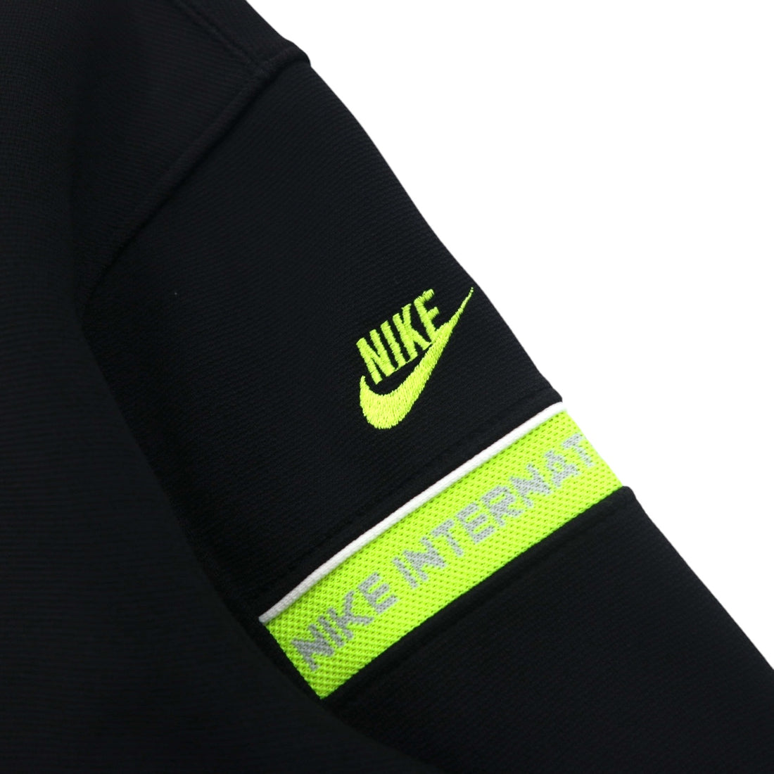 NIKE 80's INTERNATIONAL Track Jacket Jersey M Black Swoosh Made in Japan