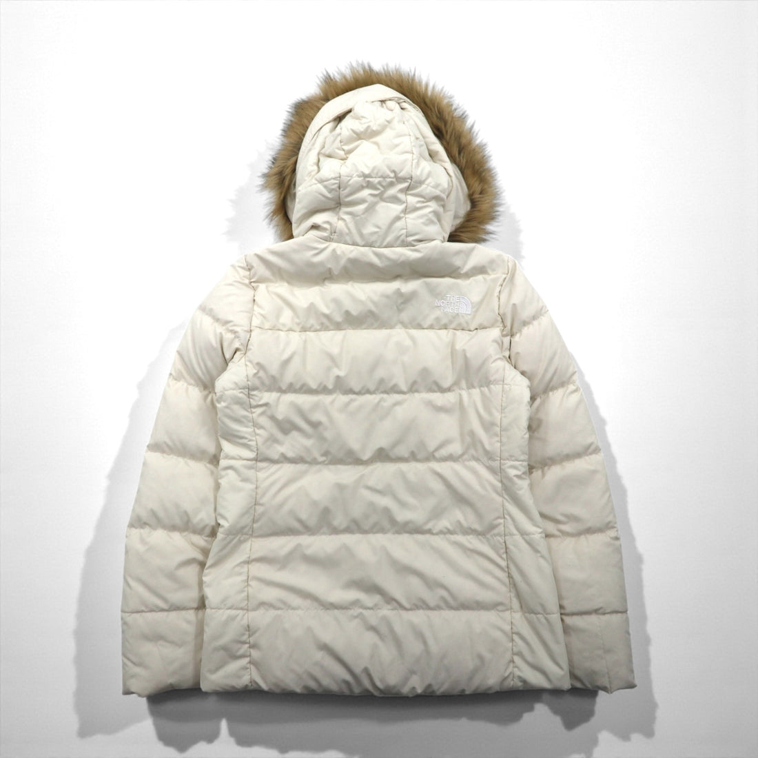 THE NORTH FACE 550 Fill Power Down Jacket, Medium, White, NF0A4R33, with Detachable Fur