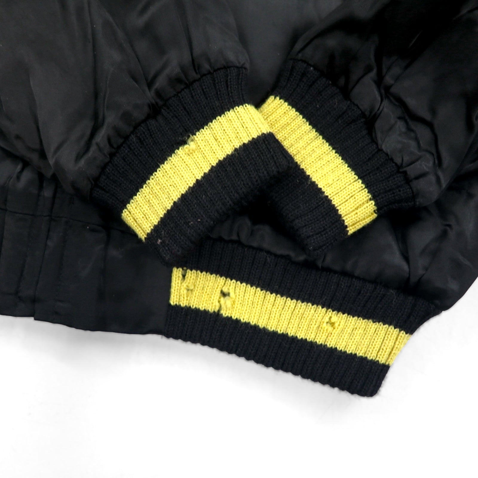 HOUSTON 90s Japanese-made Sukajan Jacket, Size L, Black Nylon, Embroidered with Tiger and Dragon Designs