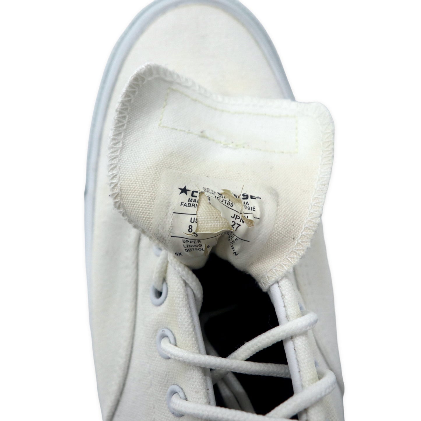 CONVERSE スキッドグリップ スニーカー 27cm ホワイト キャンバス 1CJ189