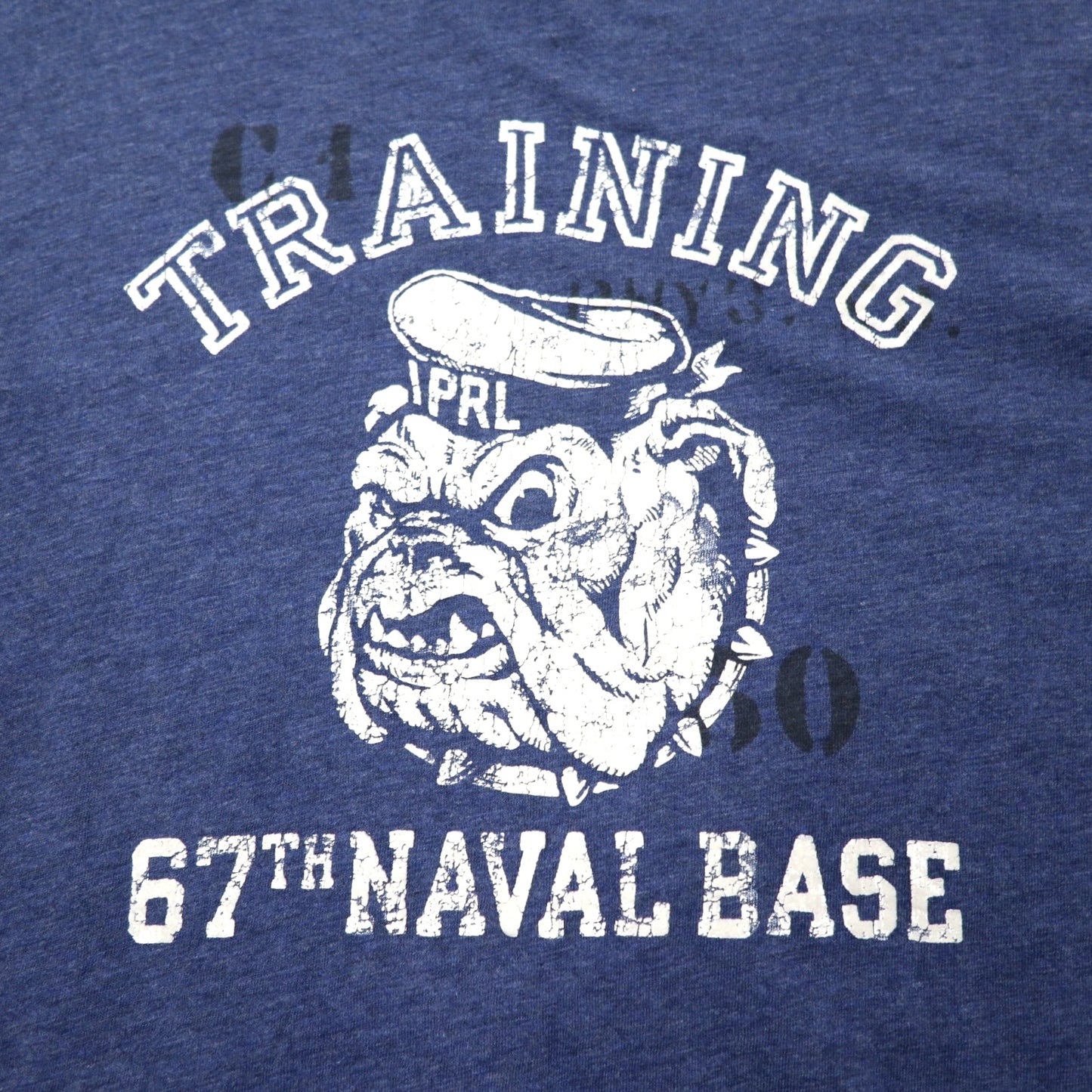 POLO RALPH LAUREN プリント Tシャツ XXL ネイビー コットン ブルドッグ TRAINING 67th NAVAL BASE ビッグサイズ