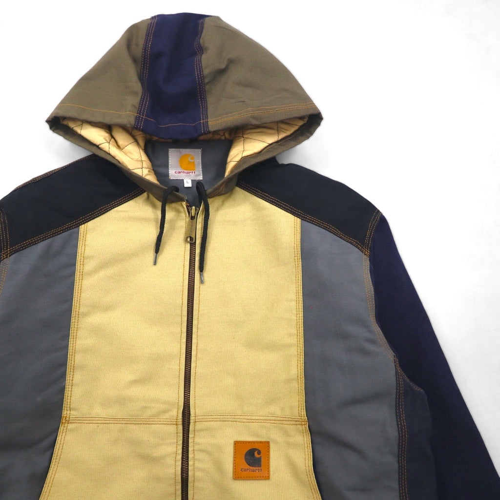 Carhartt Remade Color Block Duck Active Jacket/Panty, Size L, Multicolor, Crazy Pattern, Cotton