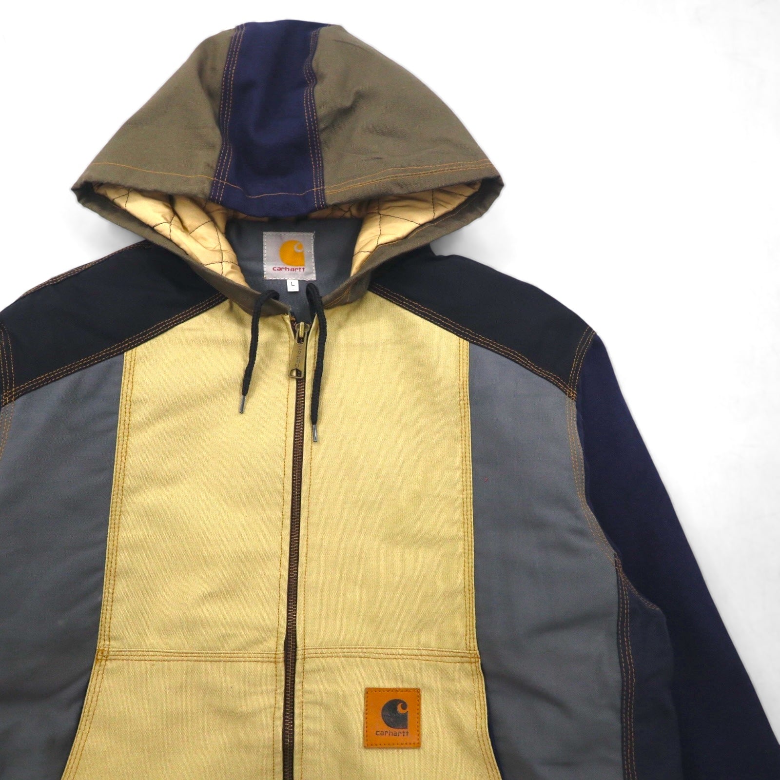Carhartt Remade Color Block Duck Active Jacket/Panty, Size L, Multicolor, Crazy Pattern, Cotton