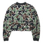 adidas originals カモフラ クロップド スウェット 4XOT カーキ コットン トレフォイルロゴ BR5182
