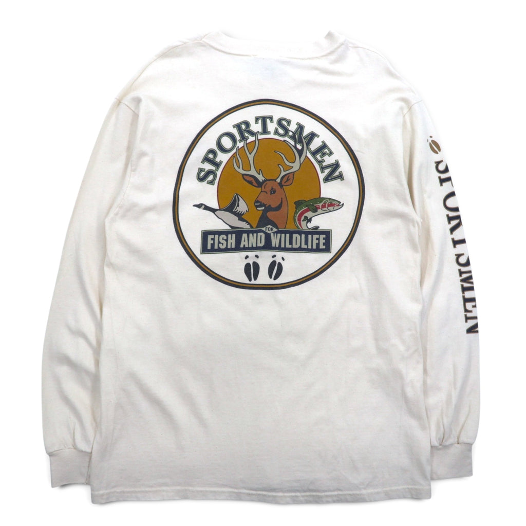 Made in USA 90s Green Brand Long Sleeve T-Shirt Long T XL Sleeve Print SPORTSMEN FISH AND WILDLIFE