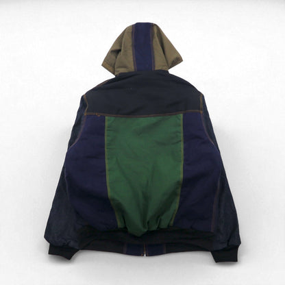 carhartt リメイク 再構築 カラーブロック ダック アクティブジャケット パーカー L マルチカラー クレイジーパターン コットン