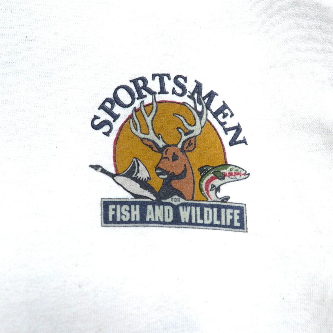 Made in USA 90s Green Brand Long Sleeve T-Shirt Long T XL Sleeve Print SPORTSMEN FISH AND WILDLIFE
