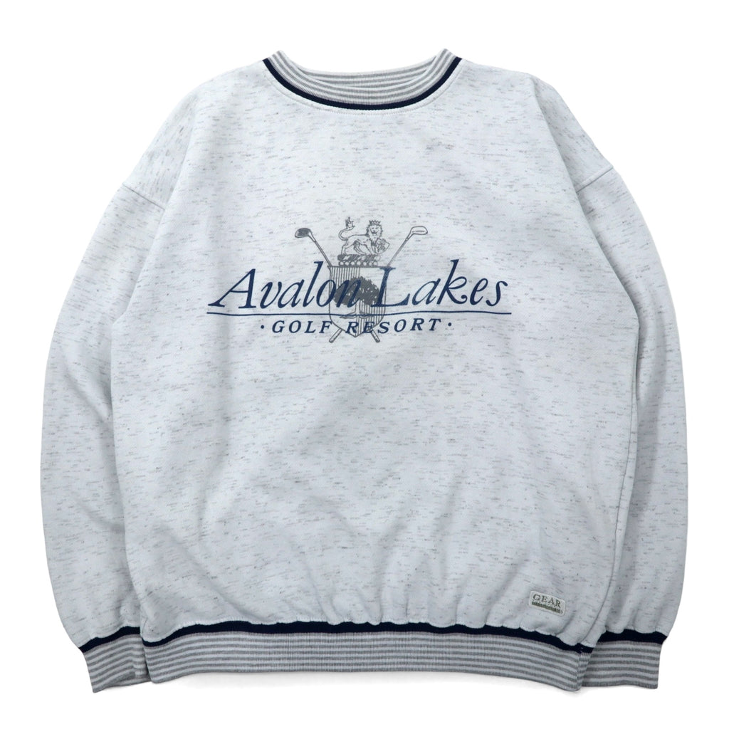 日本然リトテ-古着オンライン-90年代 GEAR FOR SPORTS リブライン スウェット L グレー コットン ポリエステル Avalon Lake-90's GEAR FOR SPORTS Ribline Sweatshirt L Gray Cotton Polyester Avalon Lake