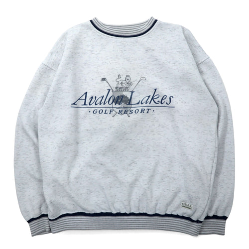 日本然リトテ-古着オンライン-90年代 GEAR FOR SPORTS リブライン スウェット L グレー コットン ポリエステル Avalon Lake-90's GEAR FOR SPORTS Ribline Sweatshirt L Gray Cotton Polyester Avalon Lake