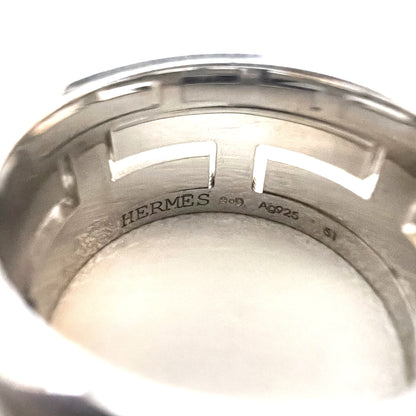 HERMES ムーブアッシュ リング Move H 指輪 11号 オレンジ シルバー Ag925 Hデザイン