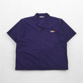 FedEx 90年代 開襟 ワークシャツ 半袖 オープンカラー XL パープル アメリカ 企業 ボックスシルエット Designed By Stan Herman VF Imagewear