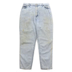 Lee 80年代 USA製 ユニオンチケット ケミカルウォッシュ テーパード デニムパンツ 3XL インディゴ ブルー 307-5099