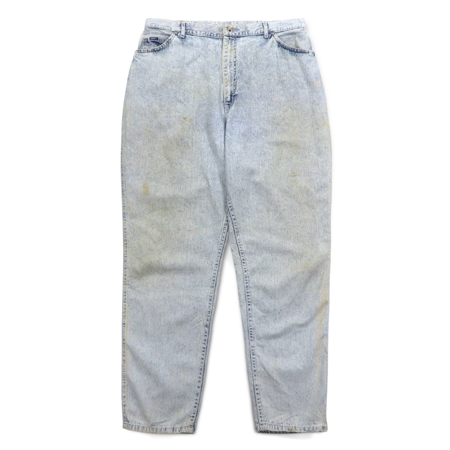 Lee 80年代 USA製 ユニオンチケット ケミカルウォッシュ テーパード デニムパンツ 3XL インディゴ ブルー 307-5099