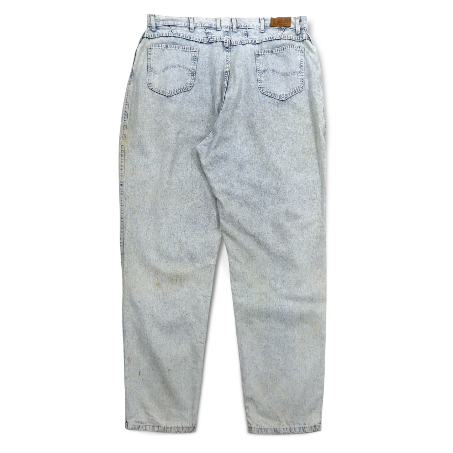Lee 80年代 USA製 ユニオンチケット ケミカルウォッシュ テーパード デニムパンツ 3XL インディゴ ブルー 307-5099
