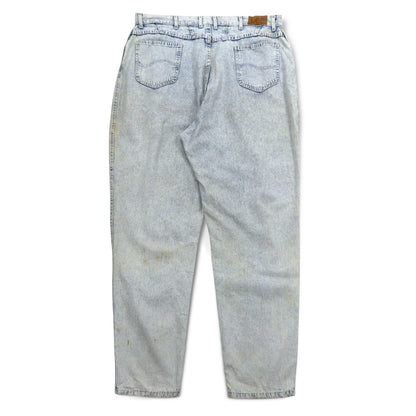 Lee 80年代 USA製 ユニオンチケット ケミカルウォッシュ テーパード デニムパンツ 3XL インディゴ ブルー 307-5099