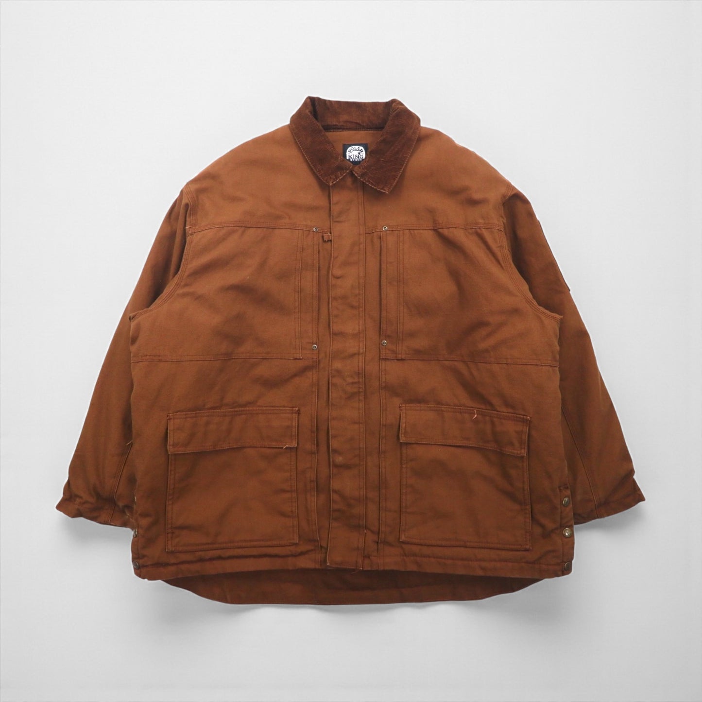 KEY 中綿 ダック ワークジャケット カバーオール XL ブラウン コーデュロイ襟 POLAR KING