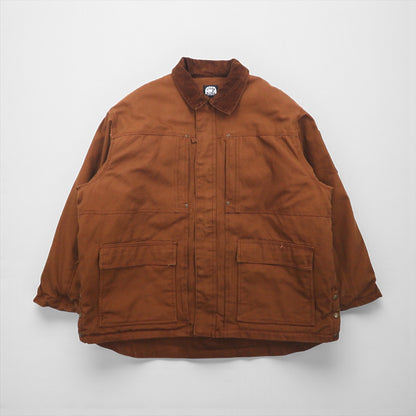 KEY 中綿 ダック ワークジャケット カバーオール XL ブラウン コーデュロイ襟 POLAR KING
