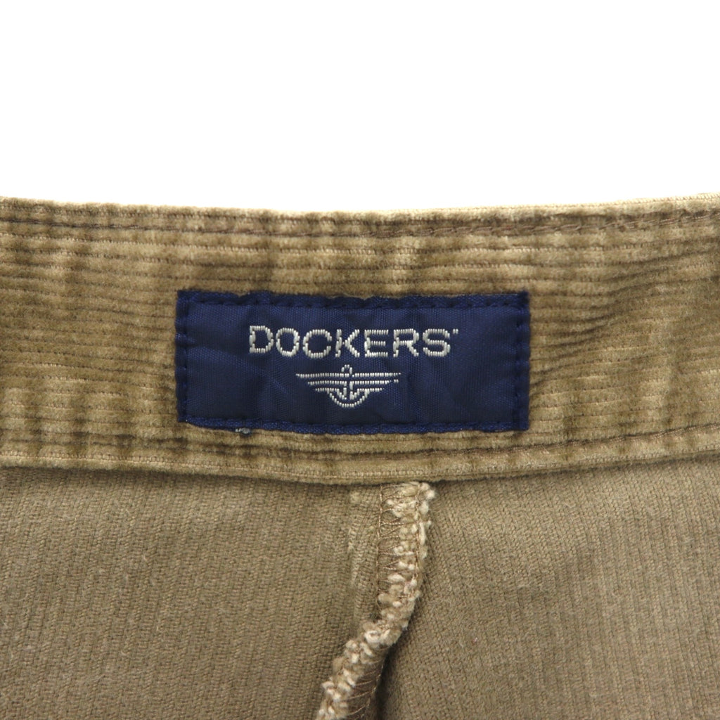 DOCKERS (Levi's) 2000s Wide Leg Corduroy Pants, Size L, Brown