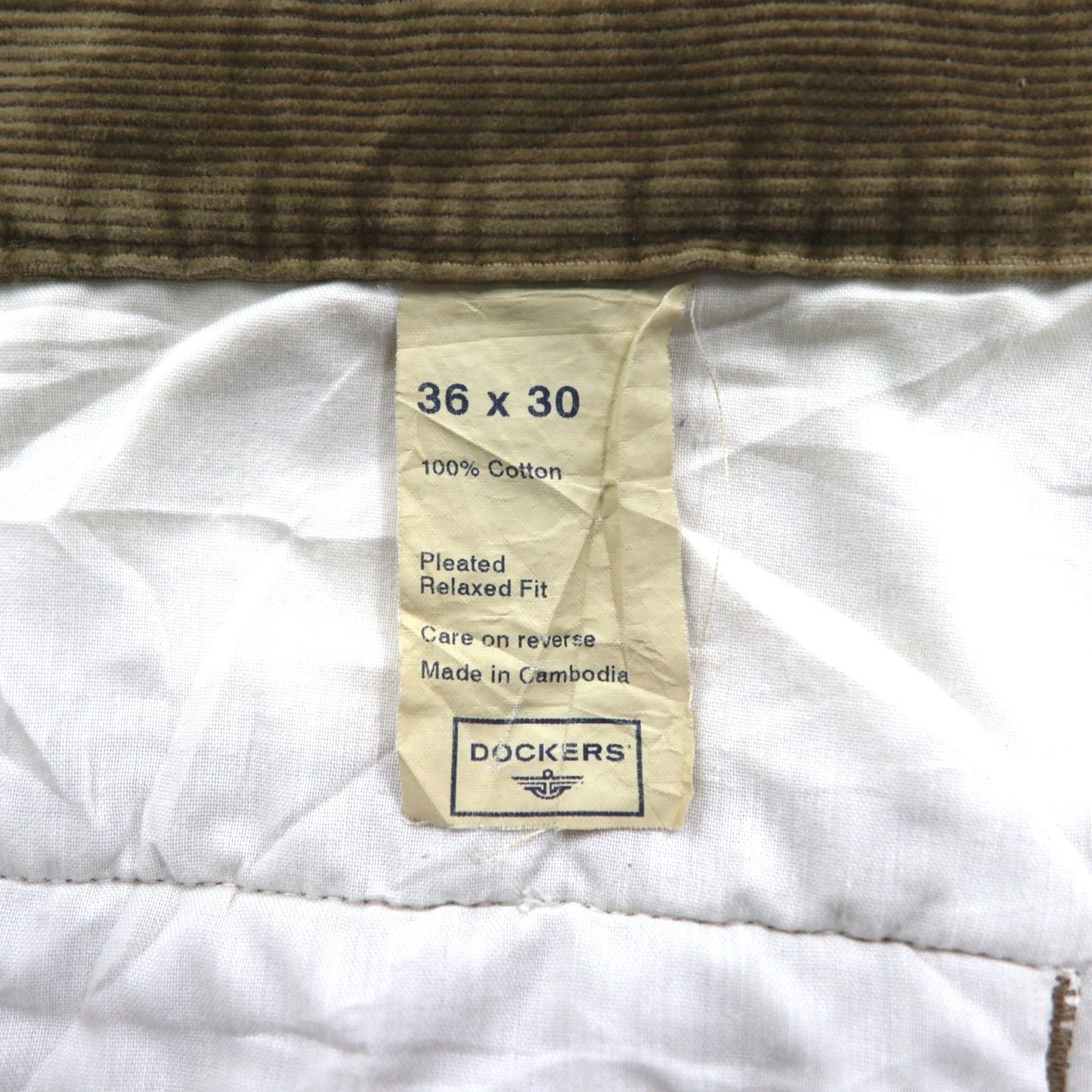 DOCKERS (Levi's) 2000s Wide Leg Corduroy Pants, Size L, Brown