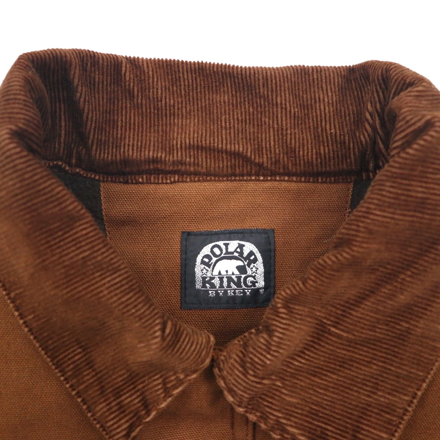 KEY 中綿 ダック ワークジャケット カバーオール XL ブラウン コーデュロイ襟 POLAR KING