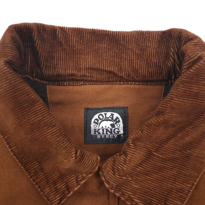 KEY 中綿 ダック ワークジャケット カバーオール XL ブラウン コーデュロイ襟 POLAR KING