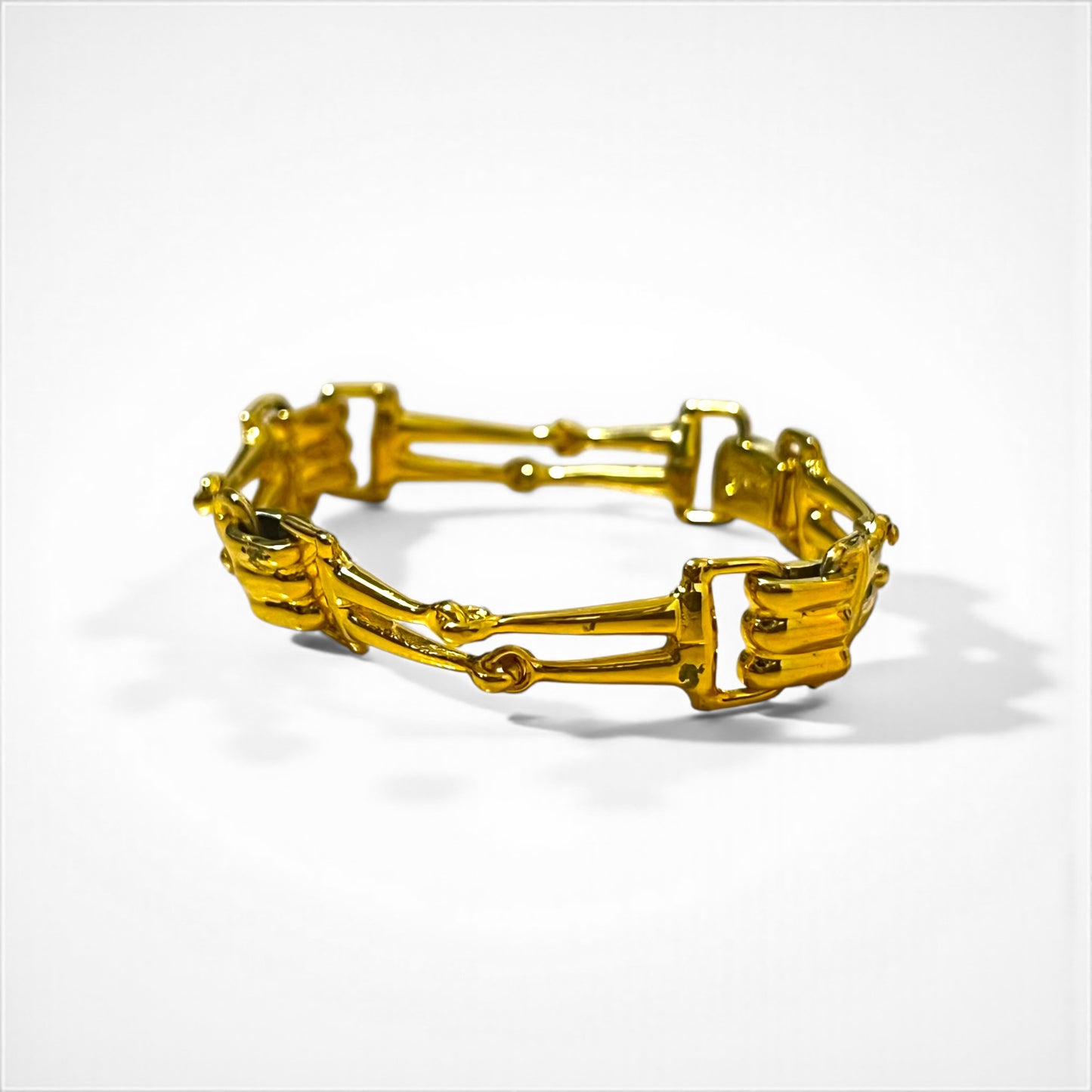 CELINE ヴィンテージ ブレスレット ホースビット ゴールド メタル イタリア製