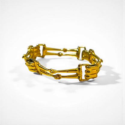 CELINE ヴィンテージ ブレスレット ホースビット ゴールド メタル イタリア製