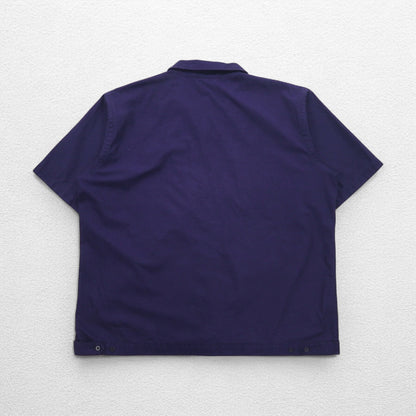 FedEx 90s Open-neck Work Shirt, Short Sleeve, Open Collar, XL, Purple, American, Corporate, Boxy Silhouette, Designed By Stan Herman, VF Imagewear