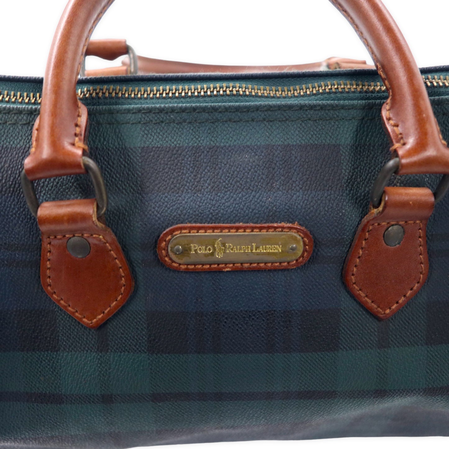 POLO RALPH LAUREN Minoboston Bag Handbag Green CHECKED PVC – 日本