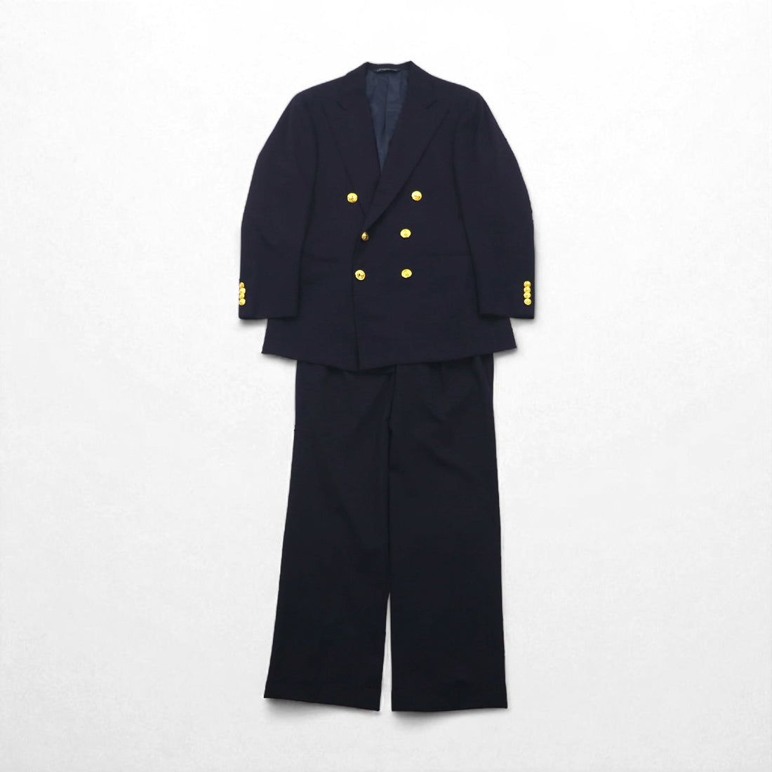 Ralph Lauren 90年代 日本製 ブレザー 紺ブレ セットアップ ダブル スーツ M ネイビー ウール 金ボタン