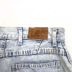 Lee 80年代 USA製 ユニオンチケット ケミカルウォッシュ テーパード デニムパンツ 3XL インディゴ ブルー 307-5099