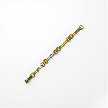 CELINE ヴィンテージ ブレスレット ホースビット ゴールド メタル イタリア製