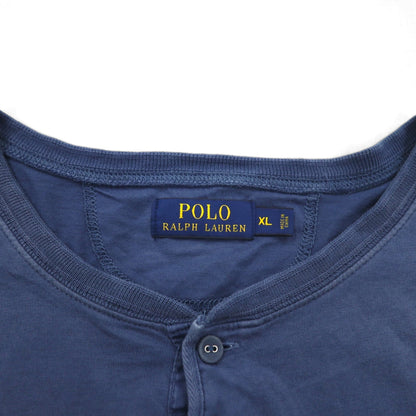 POLO RALPH LAUREN Henley neck T-shirt XL Navy Cotton