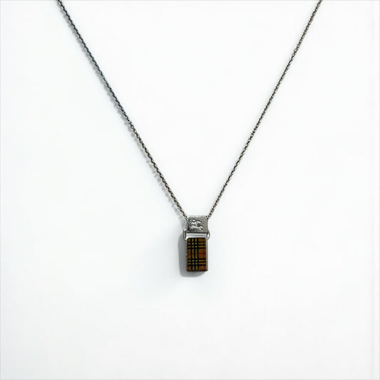 BURBERRY シルバー チェーン ネックレス ペンダント ノバチェック SILVER 925