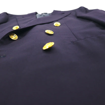 Ralph Lauren 90s Made in Japan Navy Blazer and Double-Breasted Suit, Size M, Navy Wool, Gold Buttons