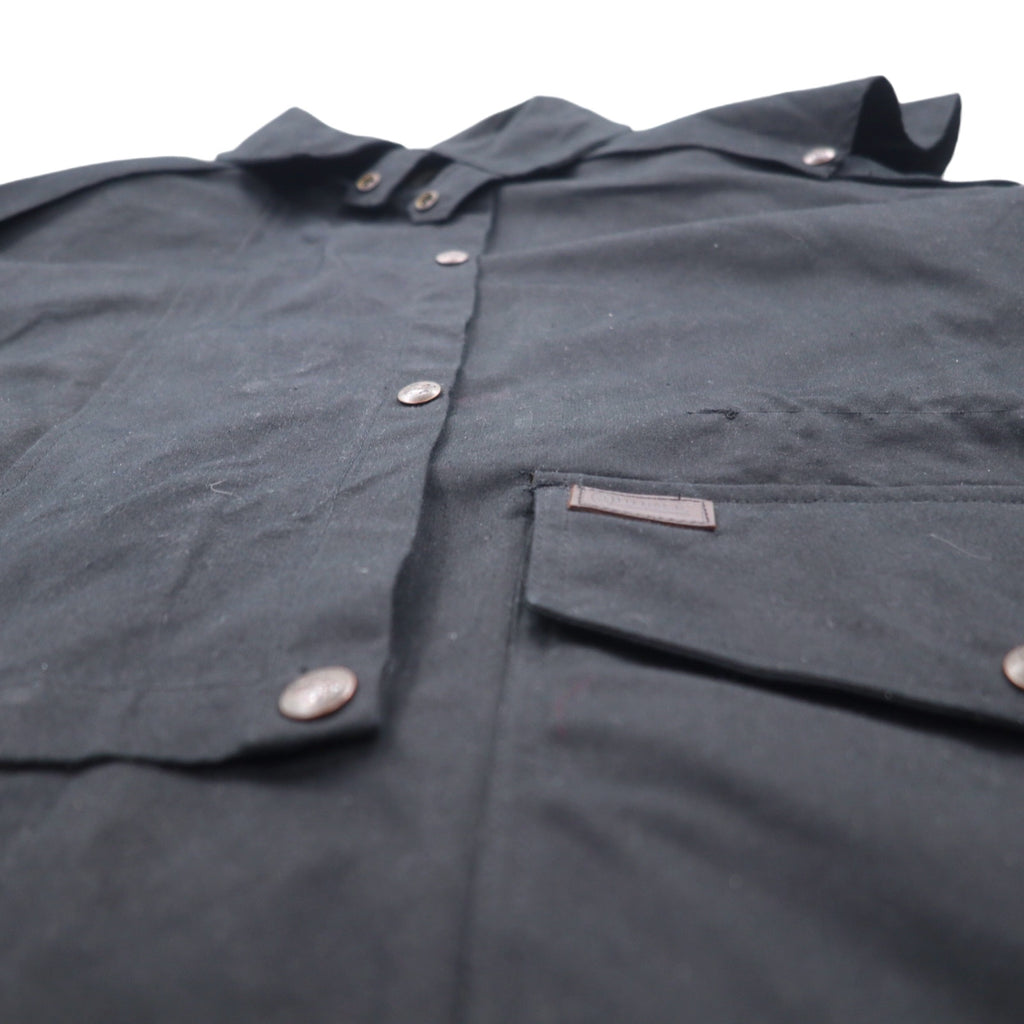 OUTBACK Oiled Jacket Saddle Jacket L Black Cotton Cape SWAGMAN Made in Fiji