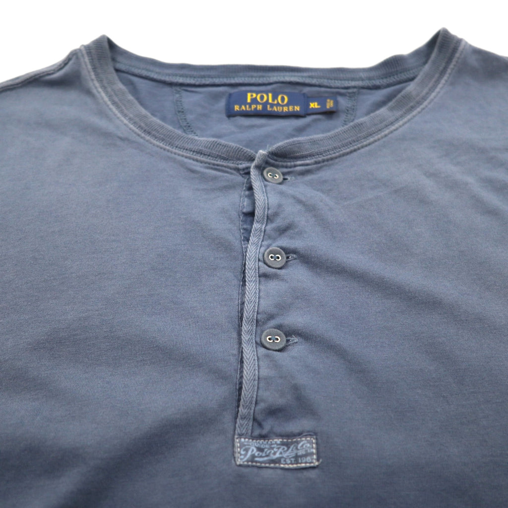 POLO RALPH LAUREN ヘンリーネック Tシャツ XL ネイビー コットン
