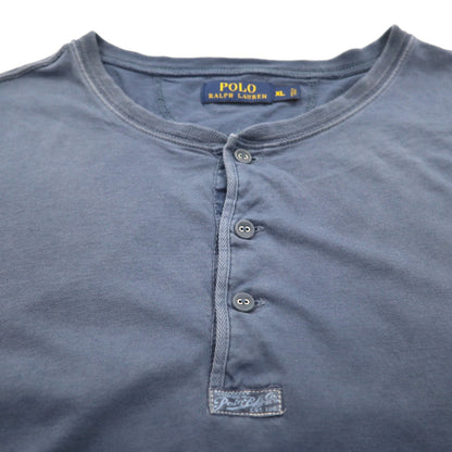 POLO RALPH LAUREN Henley neck T-shirt XL Navy Cotton
