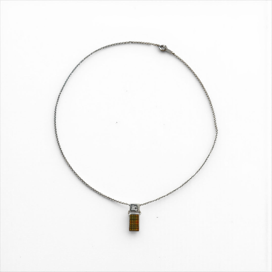BURBERRY シルバー チェーン ネックレス ペンダント ノバチェック SILVER 925